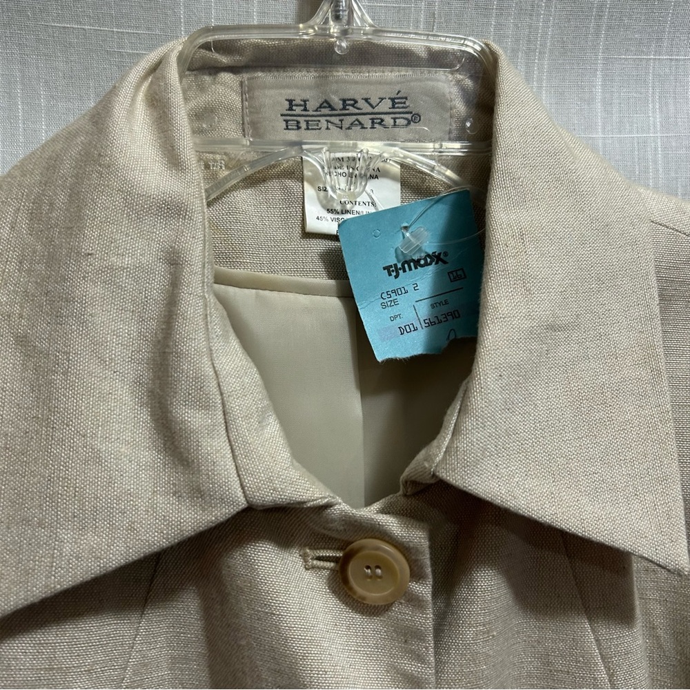 Harve" Benard linen blend jacket 8 NWT - Picture 3 of 3